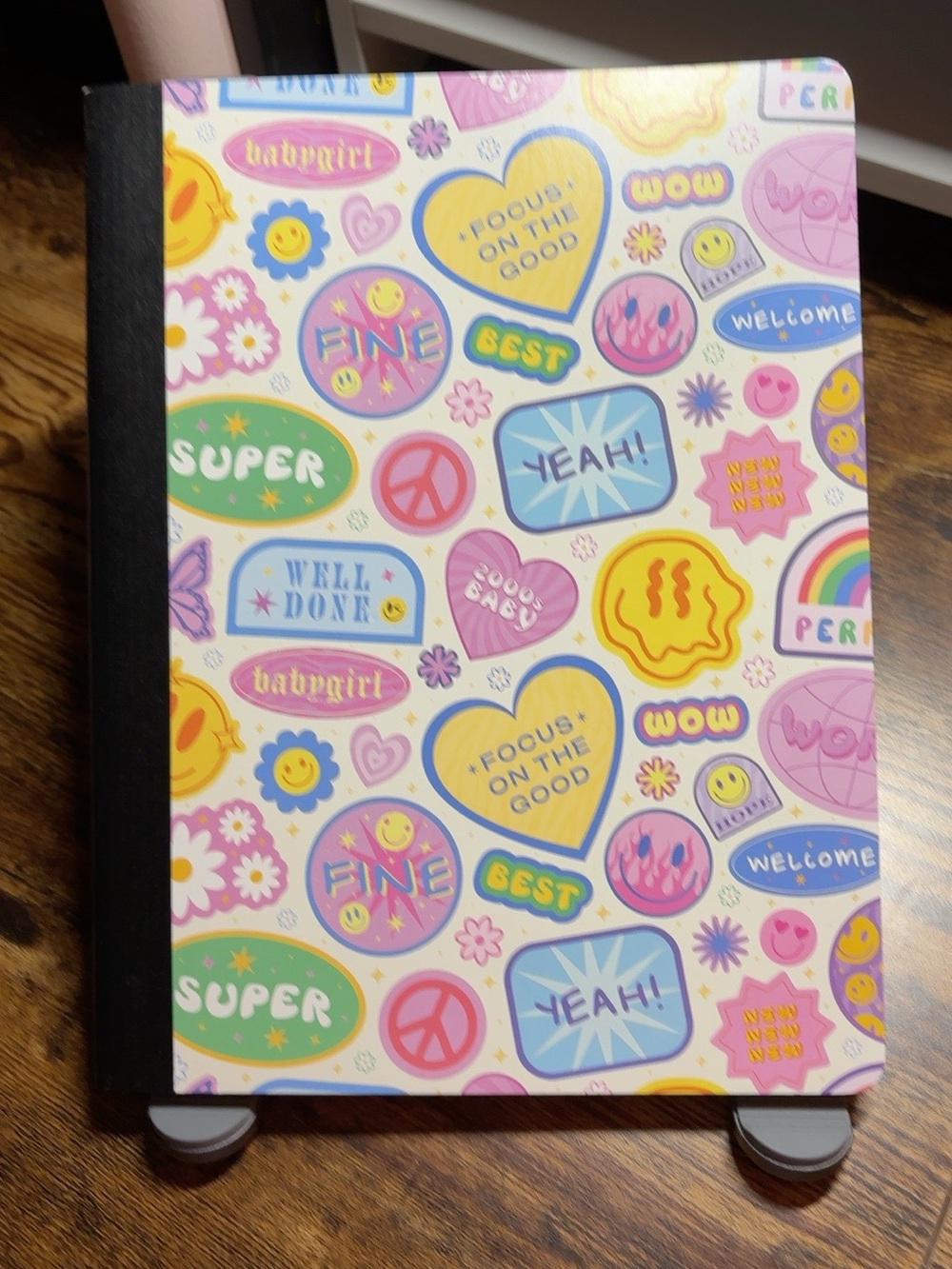 Decorative Sticker-Style Y2K Positive  Composition Notebook 100 Pages